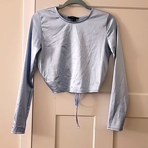 NWT Forever 21 light blue crop knit top